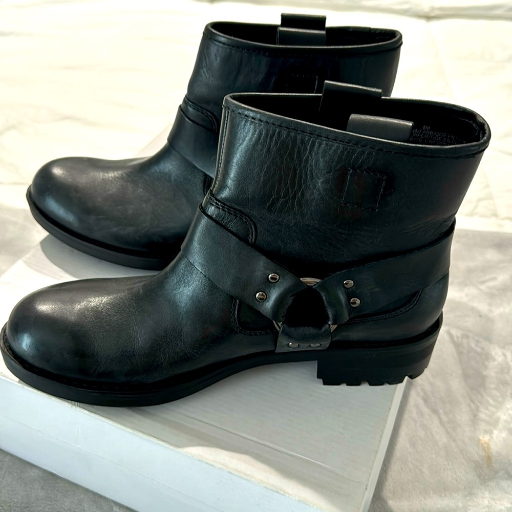 Black leather boots